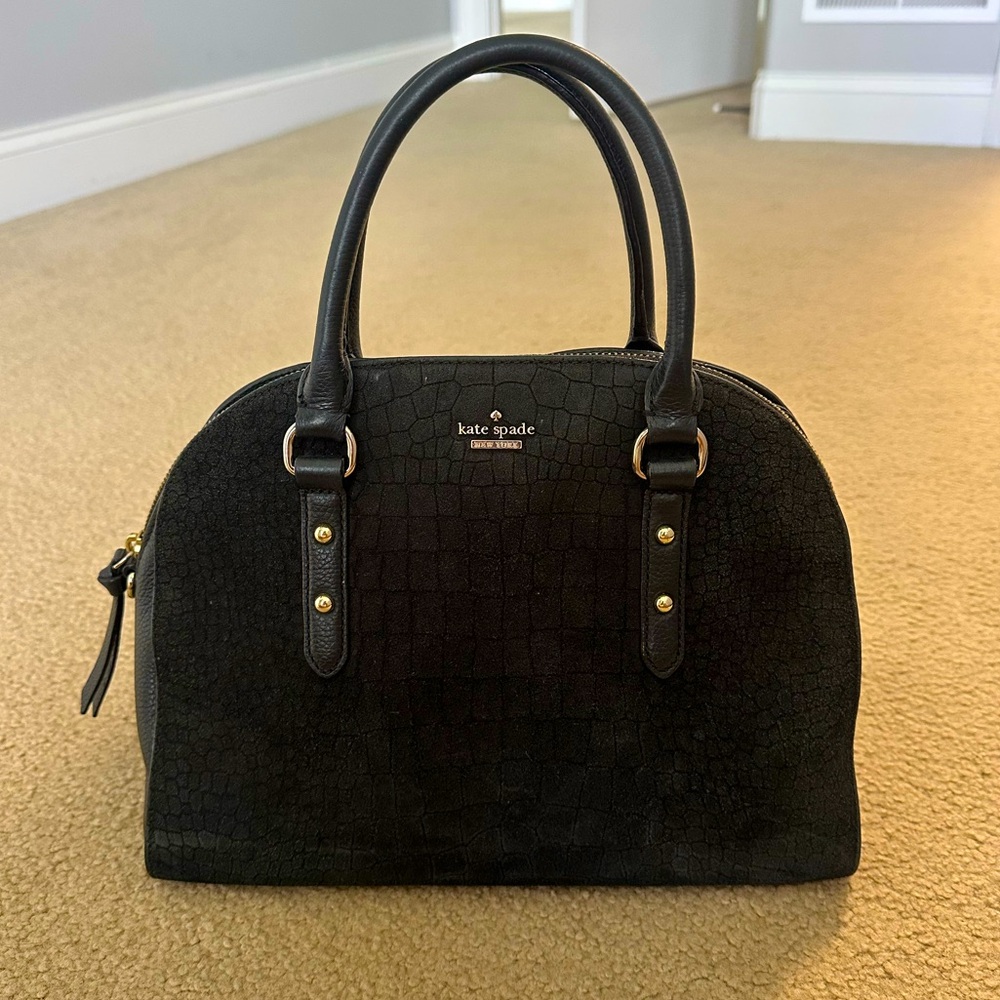 Kate Spade Black Textured Satchel